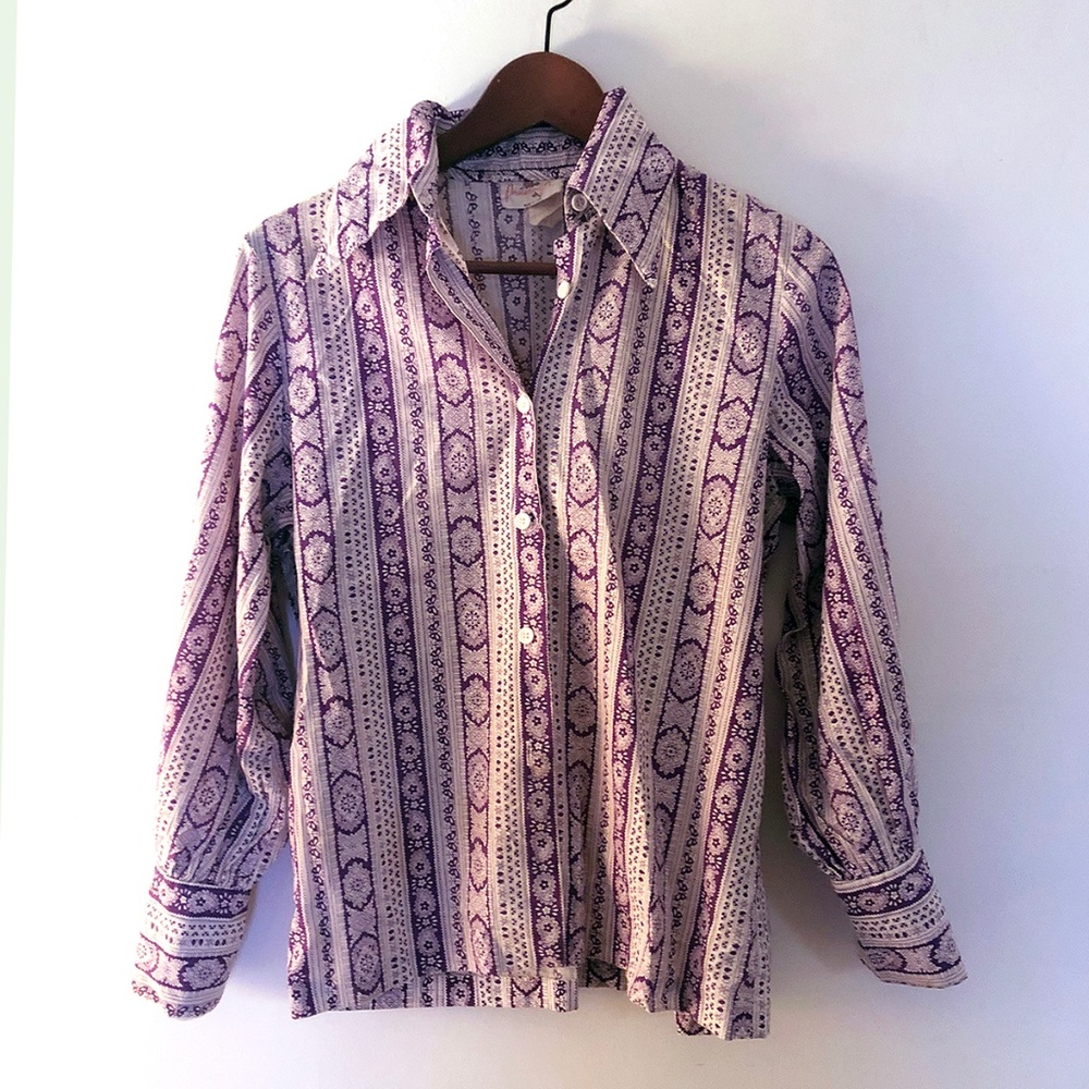 70's Printed Paisley Butterfly Shirt